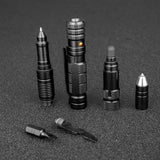 Stylo tactique multifonction - lampe de poche d'urgence, tournevis, ouvre-bouteille, brise-vitre - Livraison offerte