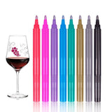 Pack de 8 feutres marqueurs sur verre : Identifiez votre verre - Livraison offerte
