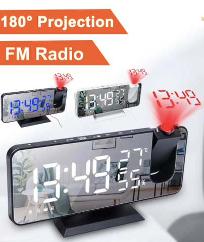 Radio-réveil à projection numérique LED au plafond - Livraison Offerte