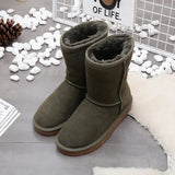 Bottes chaudes fourrées en cuir pour homme et femme - Livraison offerte