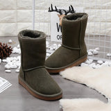 Bottes chaudes fourrées en cuir pour homme et femme - Livraison offerte