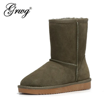 Bottes chaudes fourrées en cuir pour homme et femme - Livraison offerte