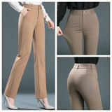 Pantalon droit élastique taille haute - Livraison offerte
