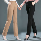 Pantalon droit élastique taille haute - Livraison offerte