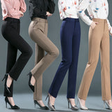 Pantalon droit élastique taille haute - Livraison offerte