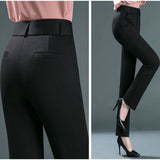 Pantalon droit élastique taille haute - Livraison offerte