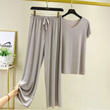 Ensemble 2 pièces : 1 haut + 1 pantalon couple ample pour femme - Livraison offerte