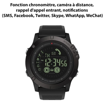 Montre connectée tactique militaire bluetooth 25 fonctions compatible iOS et Android - Livraison Offerte