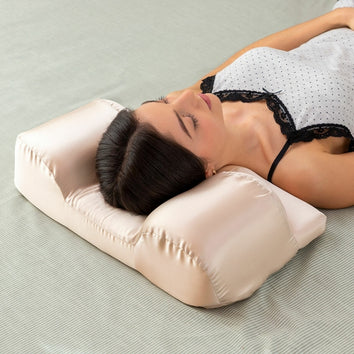 Oreiller cervical anti-rides avec housse en satin avec réduction des ronflements - Livraison offerte