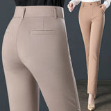 Pantalon droit élastique taille haute - Livraison offerte